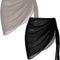 2 Pieces Women Beach Sarongs Sheer Cover Ups Chiffon Bikini Wrap Skirt for Swimwear S-XXL